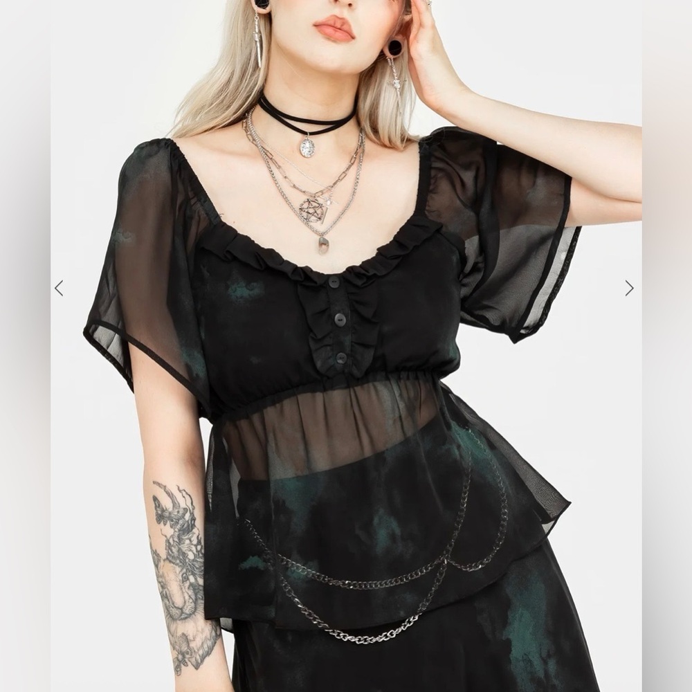 Disturbia Lichen Chiffon Top